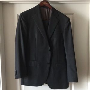 Suit Supply Napoli Dark Grey Pinstripe Suit